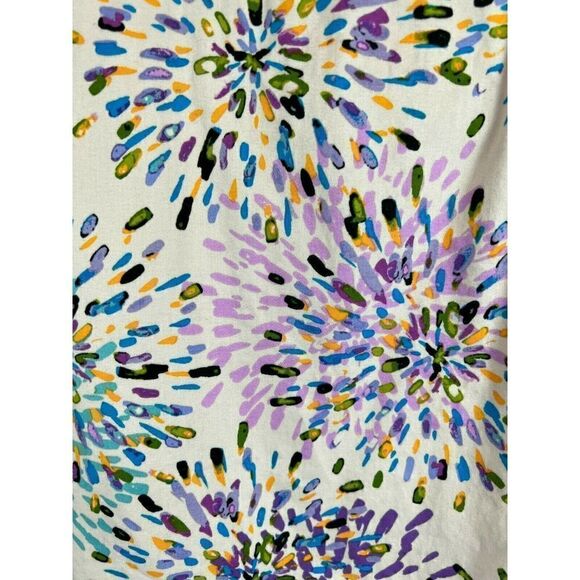 LANE BRYANT white cream multicolor cotton stretch twill pencil skirt size 28 - Picture 2 of 7